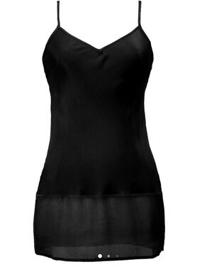Gold Hawk Sheer Edge Black Silk Cami Tunic S